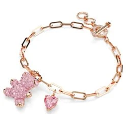 Swarovski Teddy Bracelet Bear, Pink, Rose Gold-tone Plated -Jewelry Store teddy bracelet bear pink rose gold tone plated swarovski 5642978 2
