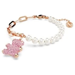 Swarovski Teddy Bracelet Bear, Pink, Rose Gold-tone Plated -Jewelry Store teddy bracelet bear pink rose gold tone plated swarovski 5669169 2