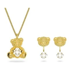 Swarovski Teddy Set Bear, Yellow, Gold-tone Plated -Jewelry Store teddy set bear yellow gold tone plated swarovski 5643798 1