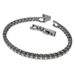 Swarovski Tennis Deluxe Bracelet Round Cut, Gray, Ruthenium Plated -Jewelry Store tennis deluxe bracelet round cut gray ruthenium plated swarovski 5504678 2
