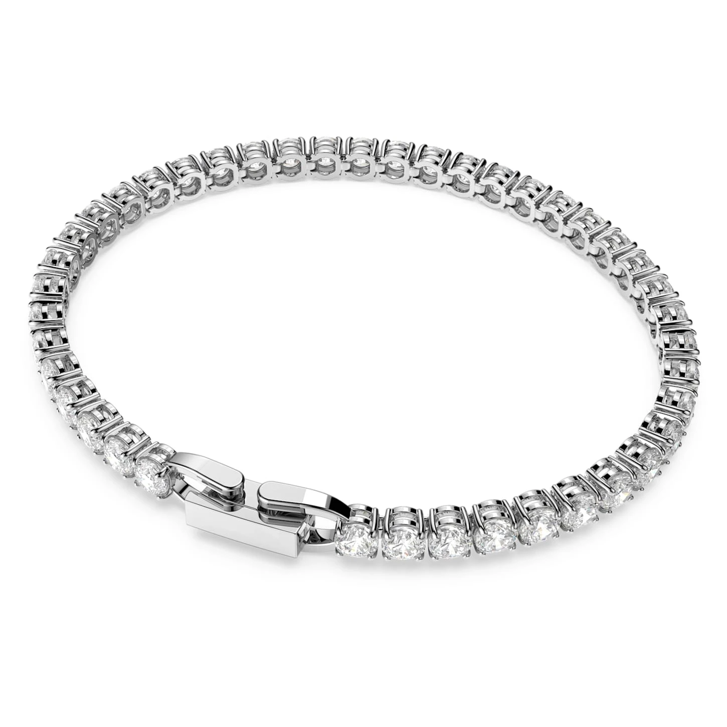 Swarovski Tennis Deluxe Bracelet Round Cut, White, Rhodium Plated 7 Swarovski Tennis Deluxe Bracelet Round Cut, White, Rhodium Plated - Image 5