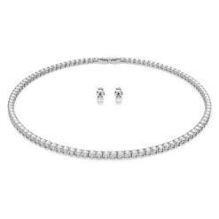 Swarovski Tennis Deluxe Set Round Cut, White, Rhodium Plated -Jewelry Store tennis deluxe set round cut white rhodium plated swarovski 5506861 1