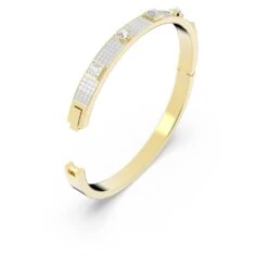 Swarovski Thrilling Bangle Mixed Cuts, Pavé, White, Gold-tone Plated -Jewelry Store thrilling bangle mixed cuts pavC3A9 white gold tone plated swarovski 5561686 3