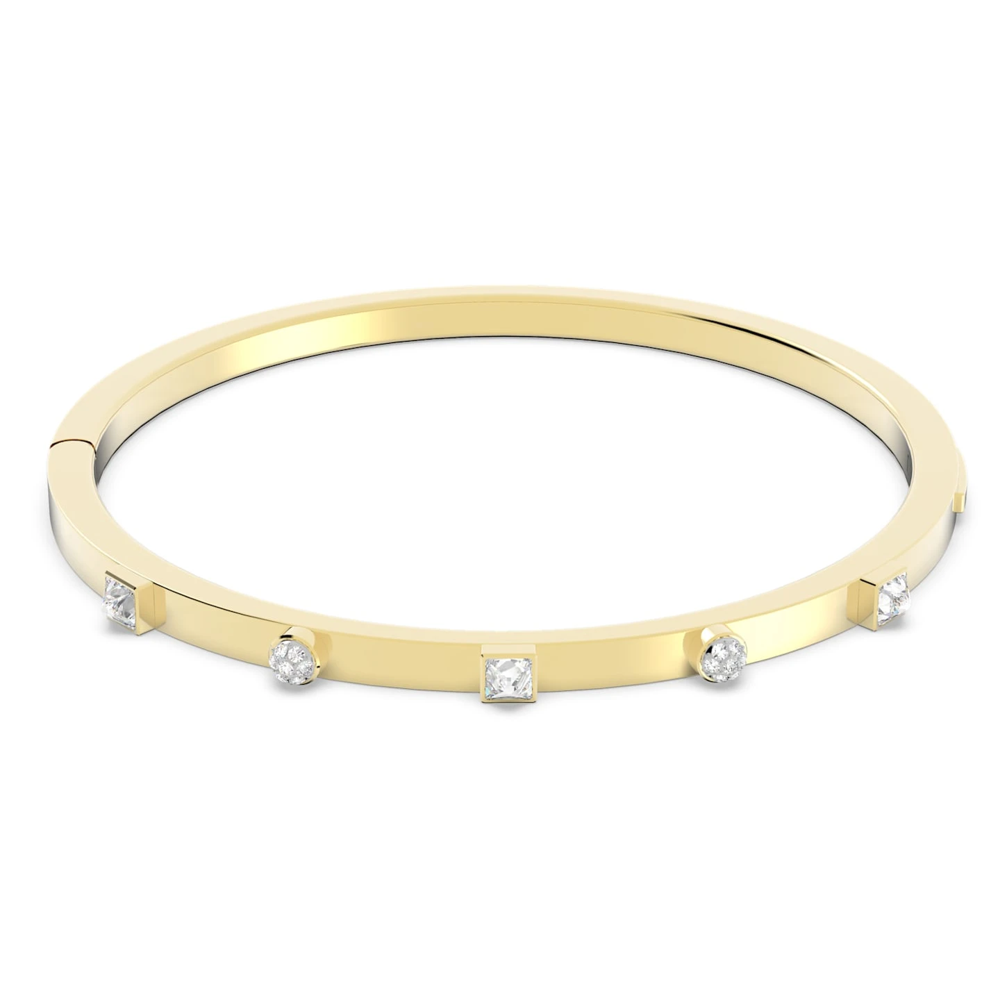 Swarovski Thrilling Bangle Mixed Cuts, White, Gold-tone Plated 4 Swarovski Thrilling Bangle Mixed Cuts, White, Gold-tone Plated - Image 2