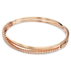 Swarovski Twist Bracelet White, Rose Gold-tone Plated -Jewelry Store twist bracelet white rose gold tone plated swarovski 5620552 5