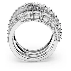 Swarovski Twist Wrap Ring Mixed Cuts, White, Rhodium Plated 12 Swarovski Twist Wrap Ring Mixed Cuts, White, Rhodium Plated -Jewelry Store twist wrap ring mixed cuts white rhodium plated swarovski 5580952 4