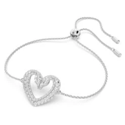 Swarovski Una Bracelet Heart, Medium, White, Rhodium Plated -Jewelry Store una bracelet heart medium white rhodium plated swarovski 5625534 2
