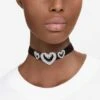 Swarovski Una Choker Heart (3), White, Rhodium Plated -Jewelry Store una choker heart 28329 white rhodium plated swarovski 5644909