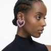 Swarovski Una Clip Earrings Heart, Large, Pink, Rhodium Plated 2 Swarovski Una Clip Earrings Heart, Large, Pink, Rhodium Plated -Jewelry Store una clip earrings heart large pink rhodium plated swarovski 5646573