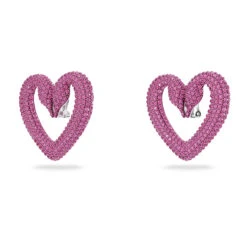 Swarovski Una Clip Earrings Heart, Large, Pink, Rhodium Plated 11 Swarovski Una Clip Earrings Heart, Large, Pink, Rhodium Plated -Jewelry Store una clip earrings heart large pink rhodium plated swarovski 5646573 3