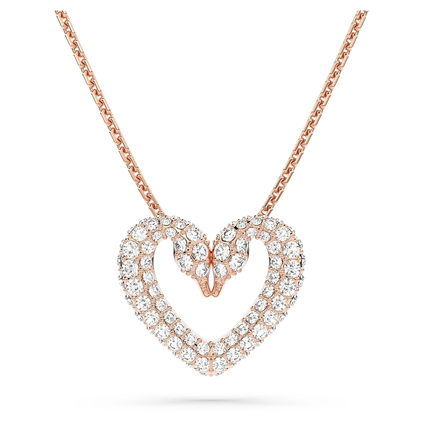 Swarovski Una Pendant Heart, Medium, White, Rose Gold-tone Plated 4 Swarovski Una Pendant Heart, Medium, White, Rose Gold-tone Plated - Image 2