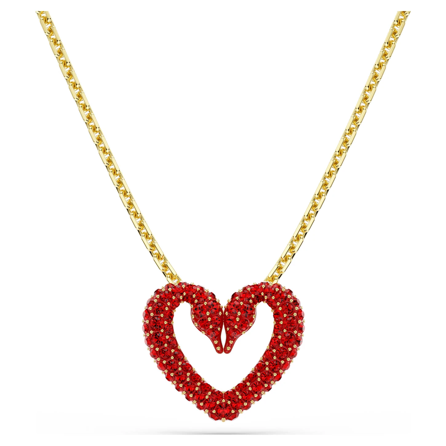Swarovski Una Pendant Pavé, Heart, Small, Red, Gold-tone Plated 4 Swarovski Una Pendant Pavé, Heart, Small, Red, Gold-tone Plated - Image 2
