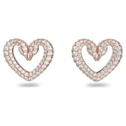 Swarovski Una Stud Earrings Pavé, Heart, Medium, White, Rose Gold-tone Plated -Jewelry Store una stud earrings pavC3A9 heart medium white rose gold tone plated swarovski 5628659 4