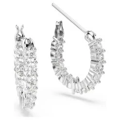 Swarovski Vittore Hoop Earrings Round Cut, White, Rhodium Plated 10 Swarovski Vittore Hoop Earrings Round Cut, White, Rhodium Plated -Jewelry Store vittore hoop earrings round cut white rhodium plated swarovski 5562126 3
