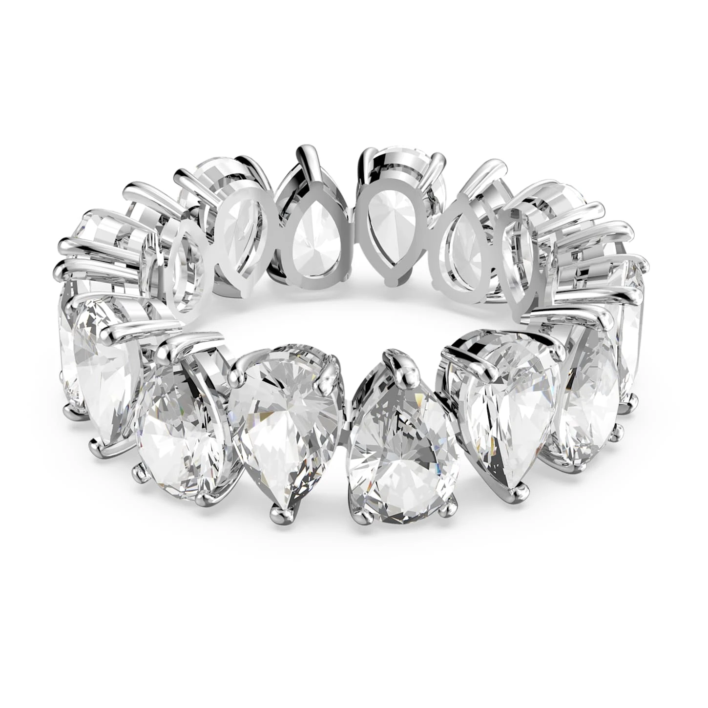 Swarovski Vittore Ring Drop Cut, White, Rhodium Plated 4 Swarovski Vittore Ring Drop Cut, White, Rhodium Plated - Image 2