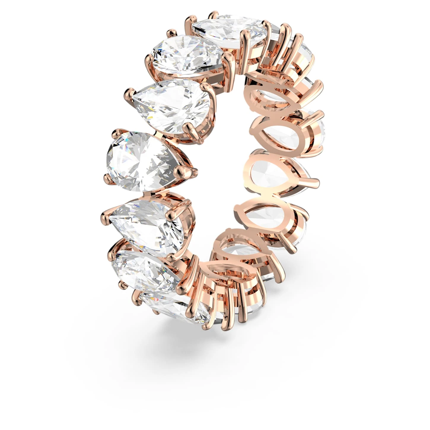 Swarovski Vittore Ring Drop Cut, White, Rose Gold-tone Plated 5 Swarovski Vittore Ring Drop Cut, White, Rose Gold-tone Plated - Image 3