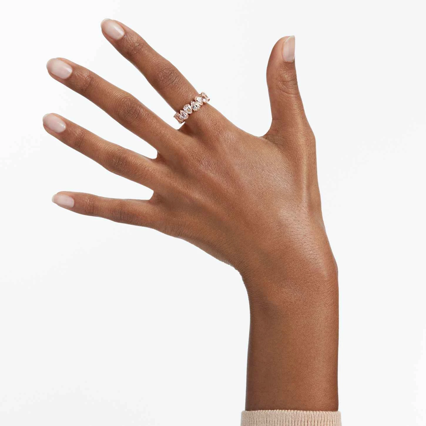 Swarovski Vittore Ring Drop Cut, White, Rose Gold-tone Plated 3 Swarovski Vittore Ring Drop Cut, White, Rose Gold-tone Plated