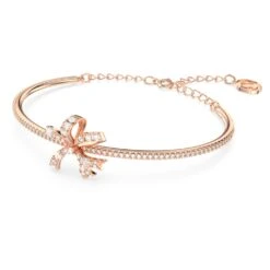 Swarovski Volta Bangle Bow, White, Rose Gold-tone Plated -Jewelry Store volta bangle bow white rose gold tone plated swarovski 5647565 2