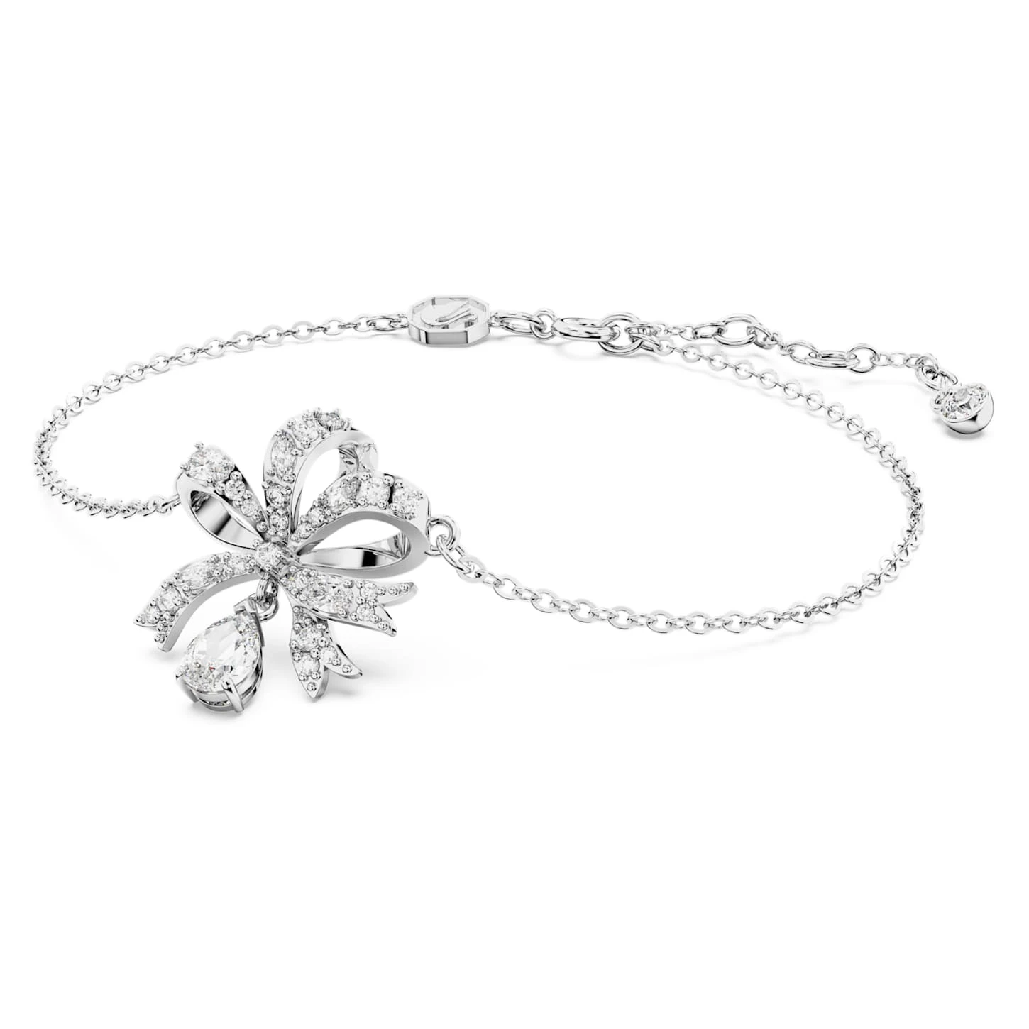 Swarovski Volta Bracelet Bow, White, Rhodium Plated 5 Swarovski Volta Bracelet Bow, White, Rhodium Plated - Image 3