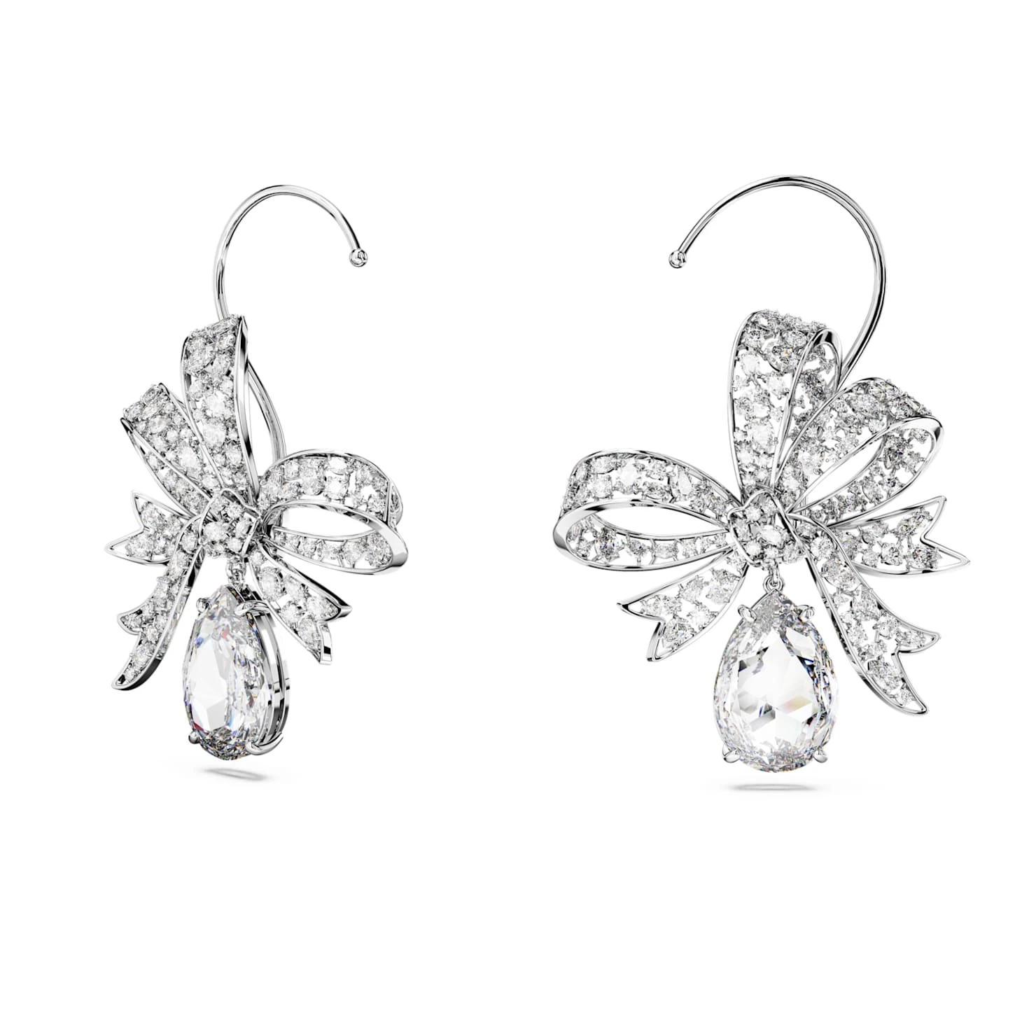 Swarovski Volta Clip Earrings Bow, White, Rhodium Plated 5 Swarovski Volta Clip Earrings Bow, White, Rhodium Plated - Image 3