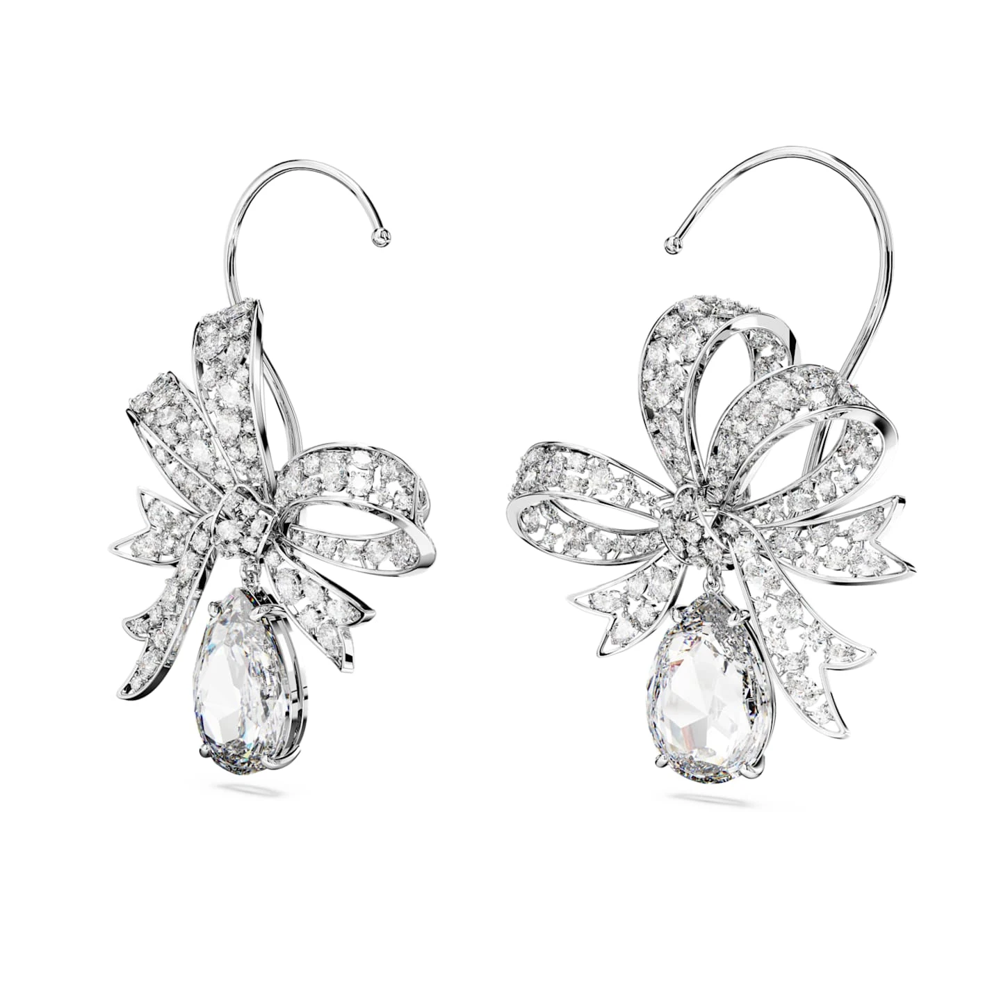 Swarovski Volta Clip Earrings Bow, White, Rhodium Plated 6 Swarovski Volta Clip Earrings Bow, White, Rhodium Plated - Image 4