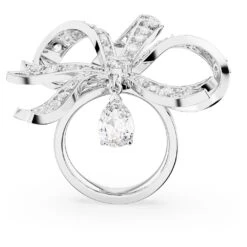 Swarovski Volta Cocktail Ring Bow, Large, White, Rhodium Plated 12 Swarovski Volta Cocktail Ring Bow, Large, White, Rhodium Plated -Jewelry Store volta cocktail ring bow large white rhodium plated swarovski 5647566 4