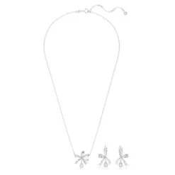 Swarovski Volta Set Bow, White, Rhodium Plated -Jewelry Store volta set bow white rhodium plated swarovski 5660118 2