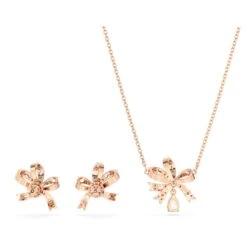 Swarovski Volta Set Bow, White, Rose Gold-tone Plated -Jewelry Store volta set bow white rose gold tone plated swarovski 5661680 4