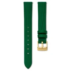 Swarovski Watch Strap 13 Mm (0.51") Width, Leather With Stitching, Green, Gold-tone Finish -Jewelry Store watch strap 13 mm 280.512229 width leather with stitching green gold tone finish swarovski 5674161 3