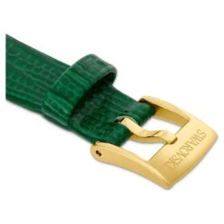 Swarovski Watch Strap 13 Mm (0.51") Width, Leather With Stitching, Green, Gold-tone Finish -Jewelry Store watch strap 13 mm 280.512229 width leather with stitching green gold tone finish swarovski 5674161 4