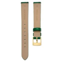 Swarovski Watch Strap 13 Mm (0.51") Width, Leather With Stitching, Green, Gold-tone Finish -Jewelry Store watch strap 13 mm 280.512229 width leather with stitching green gold tone finish swarovski 5674161 5