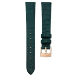 Swarovski Watch Strap 14 Mm (0.55") Width, Leather With Stitching, Green, Rose Gold-tone Finish -Jewelry Store watch strap 14 mm 280.552229 width leather with stitching green rose gold tone finish swarovski 5674154 3