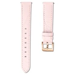Swarovski Watch Strap 15 Mm (0.59") Width, Leather With Stitching, Pink, Rose Gold-tone Finish