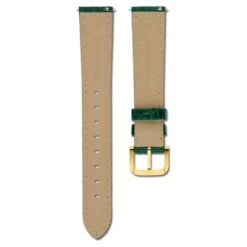 Swarovski Watch Strap 16 Mm (0.63") Width, Leather With Stitching, Green, Gold-tone Finish -Jewelry Store watch strap 16 mm 280.632229 width leather with stitching green gold tone finish swarovski 5680906 5