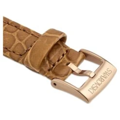Swarovski Watch Strap 17 Mm (0.67") Width, Leather With Stitching, Brown, Rose Gold-tone Finish -Jewelry Store watch strap 17 mm 280.672229 width leather with stitching brown rose gold tone finish swarovski 5674173 4