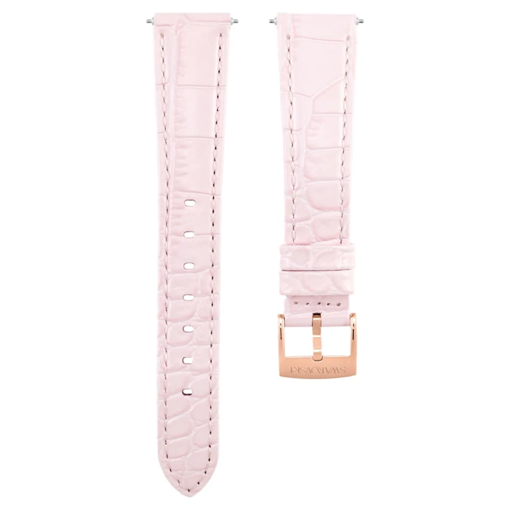 Swarovski Watch Strap 17 Mm (0.67") Width, Leather With Stitching, Pink, Rose Gold-tone Finish 4 Swarovski Watch Strap 17 Mm (0.67") Width, Leather With Stitching, Pink, Rose Gold-tone Finish - Image 2