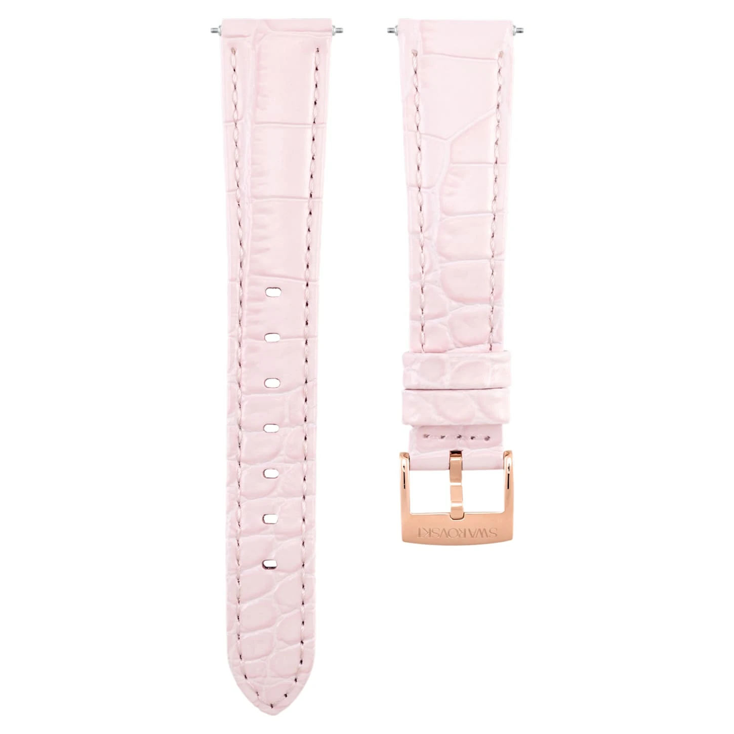Swarovski Watch Strap 17 Mm (0.67") Width, Leather With Stitching, Pink, Rose Gold-tone Finish 3 Swarovski Watch Strap 17 Mm (0.67") Width, Leather With Stitching, Pink, Rose Gold-tone Finish